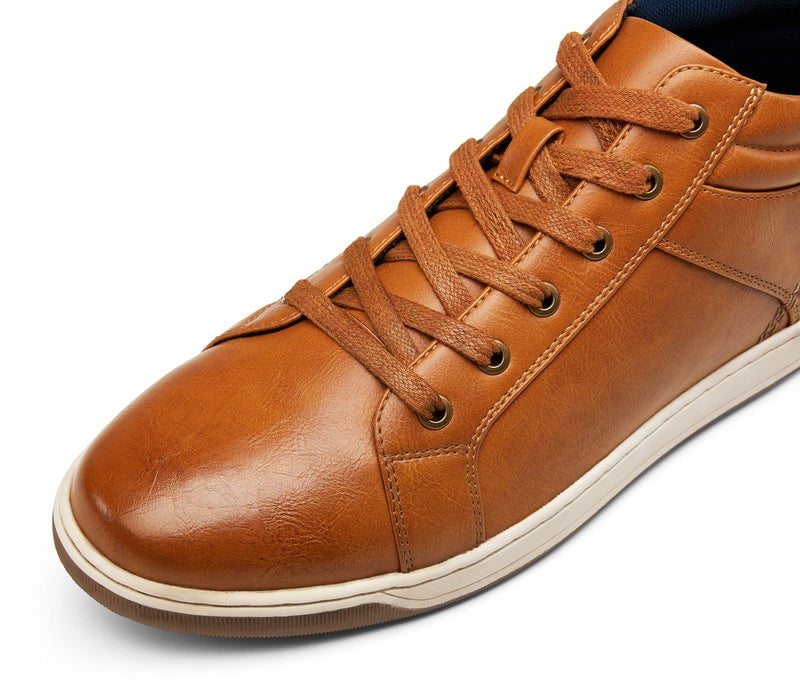 Jousen Men's Fashion Sneakers High Top Dress Sneakers Causal Shoes for Men (A81Q09 Yellow Brown 10.5) - Image 4